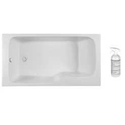 Baignoire Droite|Jacob Delafon Baignoire bain douche Malice antidérapante + nettoyant 160 x 85 version gauche