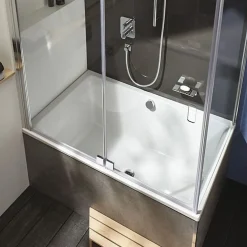 Baignoire Droite|Jacob Delafon Baignoire bain douche Capsule compacte et profonde 140 x 90 cm