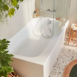 Jacob Delafon Baignoire bain douche Malice 160 x 85 cm version Droite, Blanc mat