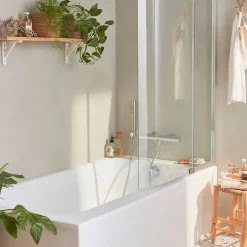 Jacob Delafon Baignoire bain douche Malice 160 x 85 cm version Droite, Blanc mat