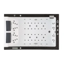 Baignoire Balnéo|Archipel Baignoire balneo LORD DUO BLACK 2 places 185X120 - DROITE