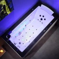 Archipel Baignoire balneo LORD SOLO MAX BLACK 1 place 180X90 - GAUCHE