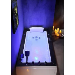 Archipel Baignoire balneo LORD SOLO MAX BLACK 1 place 180X90 - GAUCHE