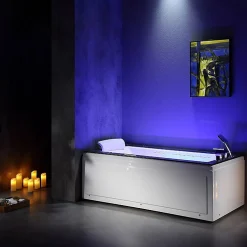 Baignoire Balnéo|Archipel Baignoire balneo LORD SOLO MAX BLACK 1 place 180X90 - DROITE