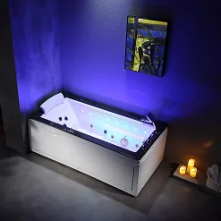 Baignoire Balnéo|Archipel Baignoire balneo LORD SOLO MAX BLACK 1 place 180X90 - DROITE