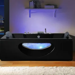 Baignoire Balnéo|Archipel Baignoire balneo RIVIERA BLACK 1 place 180x90