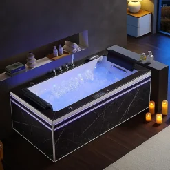 Baignoire Balnéo|Archipel Baignoire balneo Thérapeutique ALTESS BLACK 180 2 places - 180x90