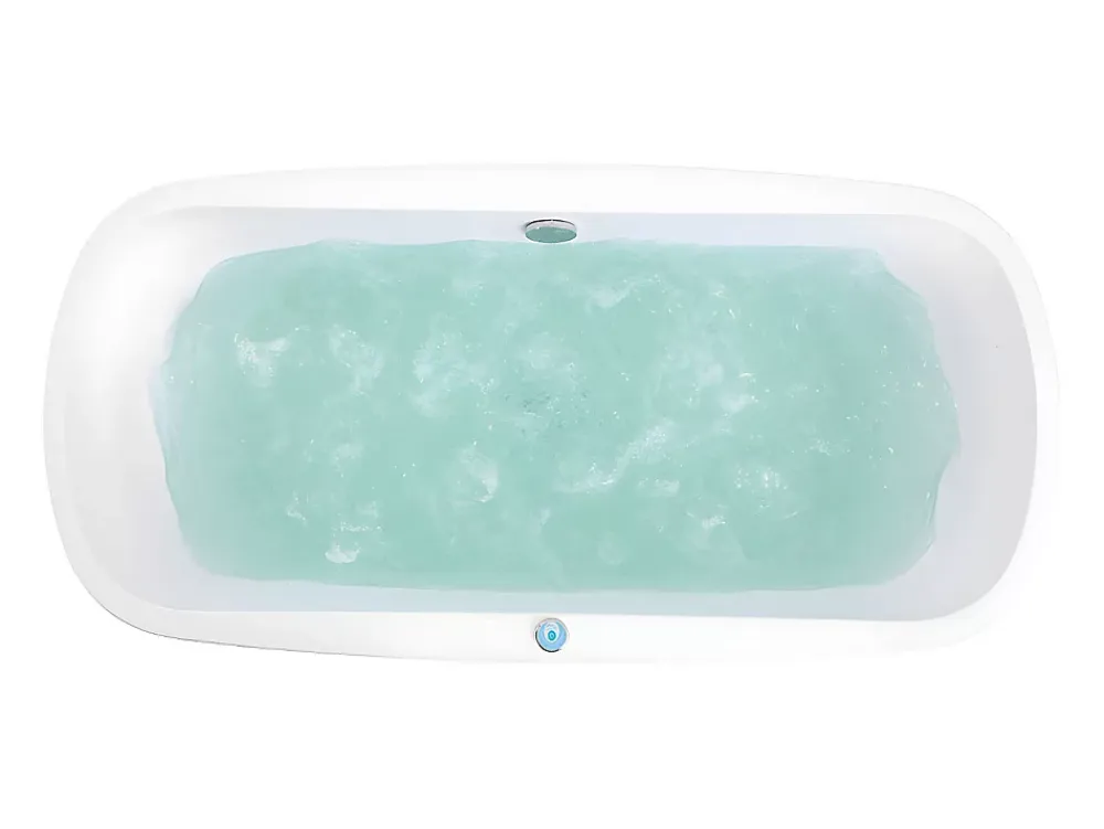 Vente-unique Baignoire balnéo à leds SIRGAO - 1 place - 155L - 150x75 cm - Blanche