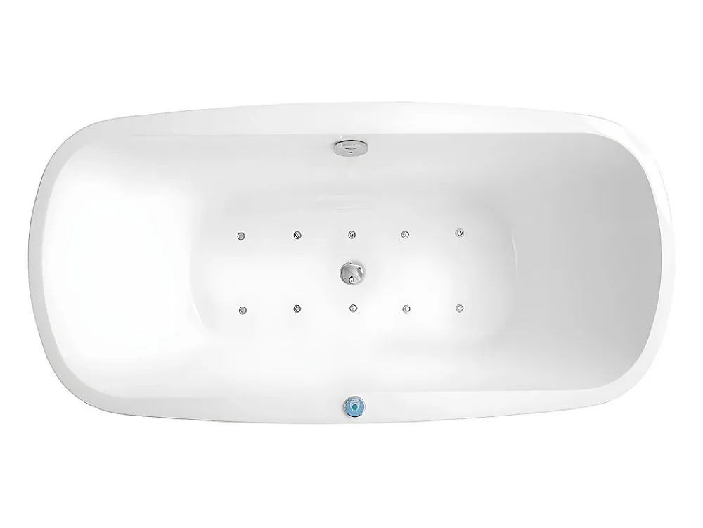 Vente-unique Baignoire balnéo à leds SIRGAO - 1 place - 155L - 150x75 cm - Blanche