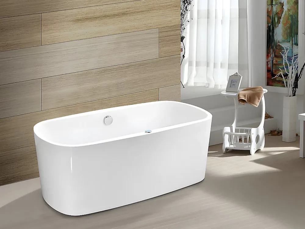 Vente-unique Baignoire balnéo à leds SIRGAO - 1 place - 155L - 150x75 cm - Blanche