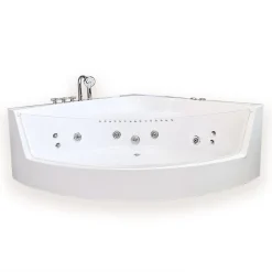 Baignoire Balnéo|Eliteshopping Baignoire Balnèo 150 X 150 cm Chromothérapie 8 jets White Maple