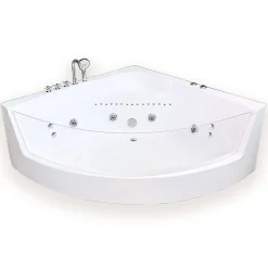 Baignoire Balnéo|Eliteshopping Baignoire Balnèo 150 X 150 cm Chromothérapie 8 jets White Maple