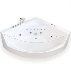 Baignoire Balnéo|Eliteshopping Baignoire Balnèo 150 X 150 cm Chromothérapie 8 jets White Maple
