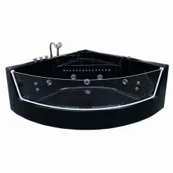 Eliteshopping Baignoire Balnèo 150 X 150 cm Chromothérapie 8 jets Black Maple