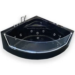 Eliteshopping Baignoire Balnèo 150 X 150 cm Chromothérapie 8 jets Black Maple