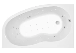 Baignoire D'Angle|Baignoire Balnéo|Allibert Baignoire balnéo asymétrique angle droit 160 x 100 cm Intensea Elba Duo + tablier