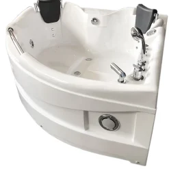 Eliteshopping Baignoire Balnéo blanc 150 X 150 cm Chromothérapie 9 jets Alyssa