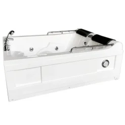 Baignoire Balnéo|Eliteshopping Baignoire Balnèo Blanc 175 X 132 cm Chromothérapie 14 jets Calla