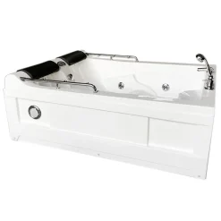 Eliteshopping Baignoire Balnèo Blanc 175 X 132 cm Chromothérapie 14 jets Fleur