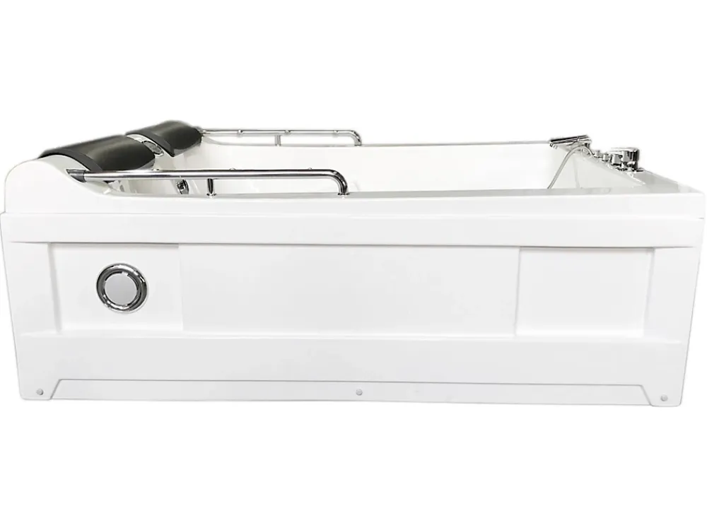 Eliteshopping Baignoire Balnèo Blanc 175 X 132 cm Chromothérapie 14 jets Fleur