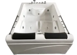 Eliteshopping Baignoire Balnèo Blanc 175 X 132 cm Chromothérapie 14 jets Fleur