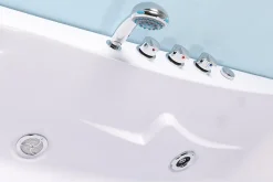 Eliteshopping Baignoire Balnèo blanc 180 X 120 cm Chromothérapie 8 jets Poppy