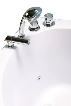 Eliteshopping Baignoire Balnèo blanc 180 X 96 cm avec verre frontal 9 jets Jasmine