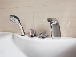 Vente-unique Baignoire balnéo blanche - 1 place - 140L - 150 x 75 x 54,5 cm - Angle droit - GAVINO