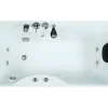 Vente-unique Baignoire balnéo blanche - 1 place - 140L - 150 x 75 x 54,5 cm - Angle gauche - GAVINO
