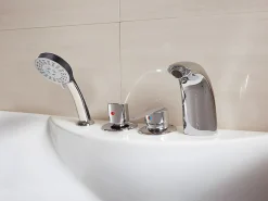 Vente-unique Baignoire balnéo blanche - 1 place - 140L - 150 x 75 x 54,5 cm - Angle gauche - GAVINO
