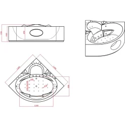 Distribain Baignoire balnéo Corleone 48 jets Whirlpool