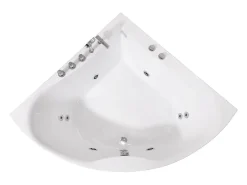 Vente-unique Baignoire balnéo d'angle AGYNESS - 263L - 135x135x57 cm