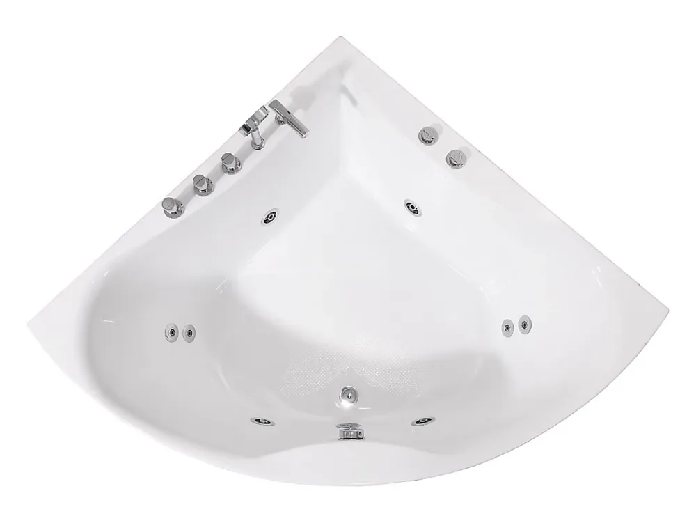 Vente-unique Baignoire balnéo d'angle AGYNESS - 263L - 135x135x57 cm