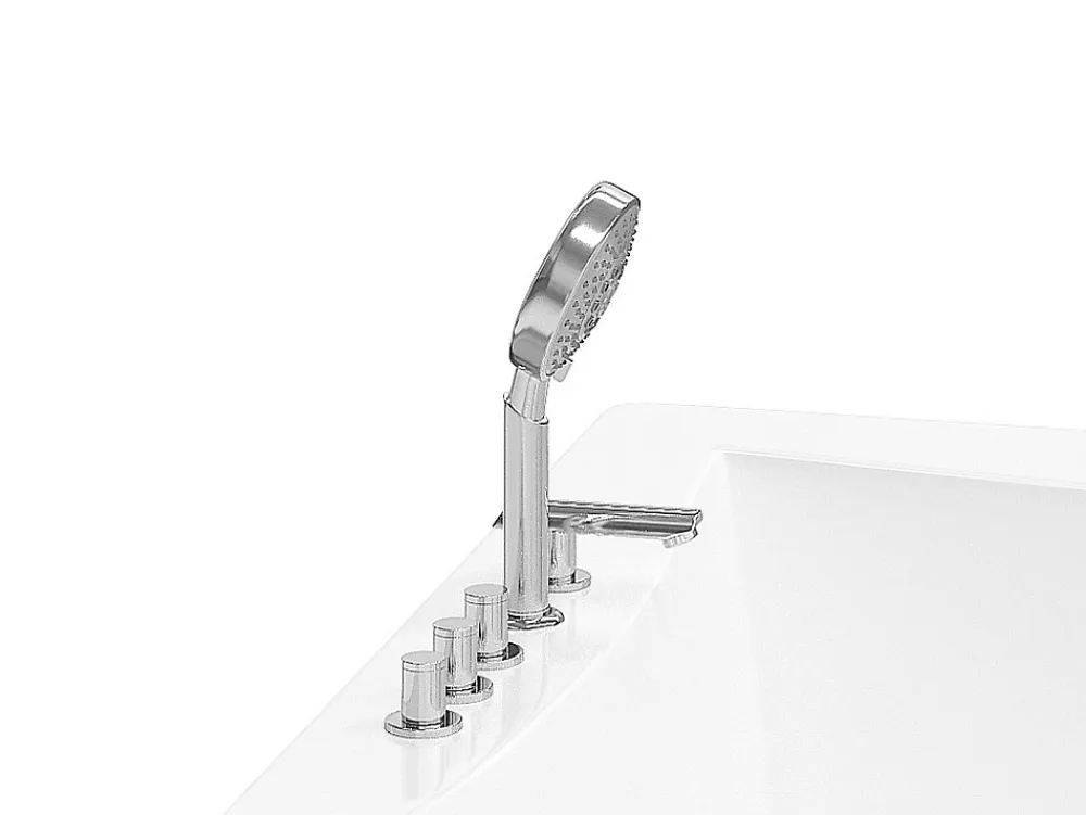 Vente-unique Baignoire balnéo d'angle AGYNESS - 263L - 135x135x57 cm