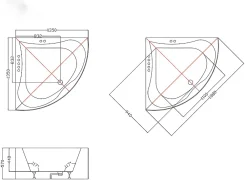 Vente-unique Baignoire balnéo d'angle AGYNESS - 263L - 135x135x57 cm