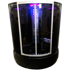 Baignoire Balnéo|Eliteshopping Baignoire Balnèo Douche Chromothérapie 130 X 130 cm noir Ivory