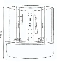 Baignoire Balnéo|Eliteshopping Baignoire Balnèo Douche Chromothérapie 130 X 130 cm noir Ivory