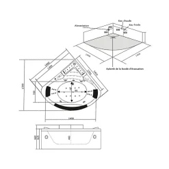 Distribain Baignoire balnéo Escapade 27 jets Whirlpool