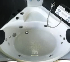 Eliteshopping Baignoire Balnèo et Douche Chromothérapie 130 X 130 cm Aster