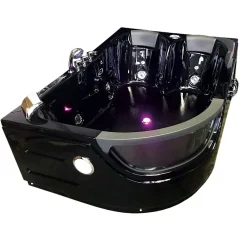 Baignoire Balnéo|Eliteshopping Baignoire Balnèo hydromassage noir 120 x 180 cm 8 jets Bluebell
