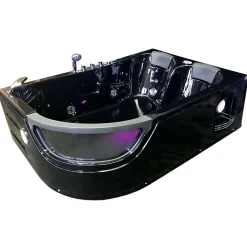Baignoire Balnéo|Eliteshopping Baignoire Balnèo hydromassage noir 120 x 180 cm 8 jets Bluebell