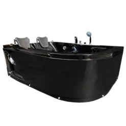 Eliteshopping Baignoire Balnèo Noir 170 X 115 cm 15 jets pour deux personnes Black Tulip