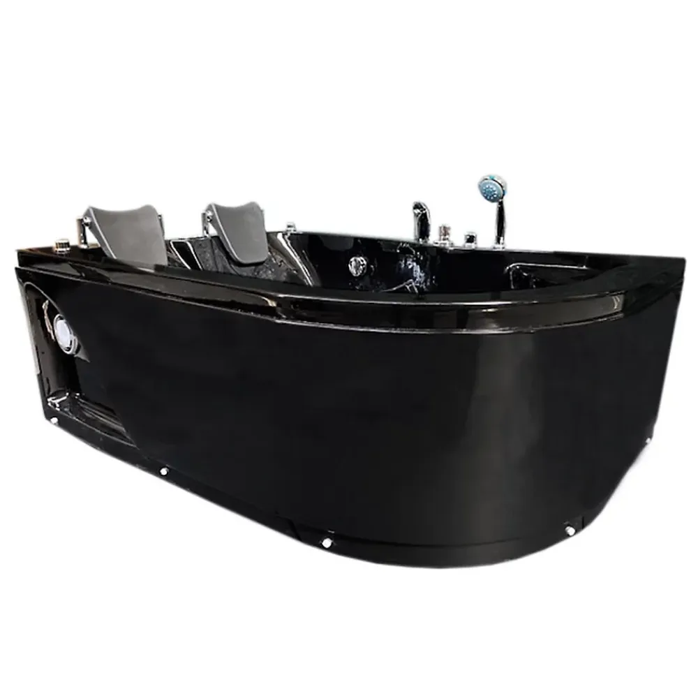 Eliteshopping Baignoire Balnèo Noir 170 X 115 cm 15 jets pour deux personnes Black Tulip