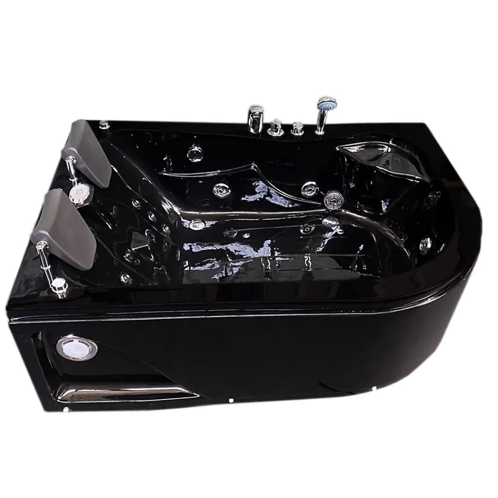 Eliteshopping Baignoire Balnèo Noir 170 X 115 cm 15 jets pour deux personnes Black Tulip