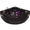 Baignoire Balnéo|Eliteshopping Baignoire Balnèo noir 150 X 150 cm Chromothérapie 14 jets Verbena