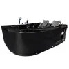 Baignoire Balnéo|Eliteshopping Baignoire Balnèo Noir 170 X 115 cm pour deux personnes 15 jets Black Dahlia