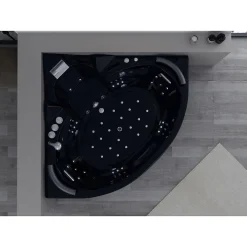 Distribain Baignoire balnéo Noire Corleone 48 jets Whirlpool
