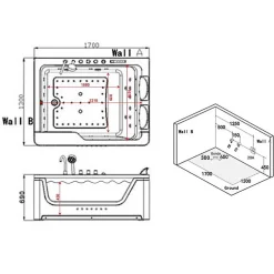 Distribain Baignoire balnéo Panama 51 jets Whirlpool
