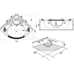 Distribain Baignoire balnéo Romantica-A 36 jets Whirlpool