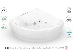 Baignoire Balnéo|Baignoire D'Angle| Baignoire balnéo Selonia 140 x 140 cm